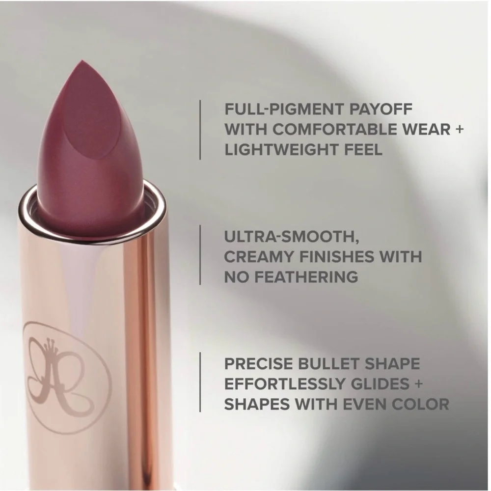 NIB ANASTASIA BEVERLY HILLS Matte & Satin Velvet Lipstick-Pink (Dusty Rose)
